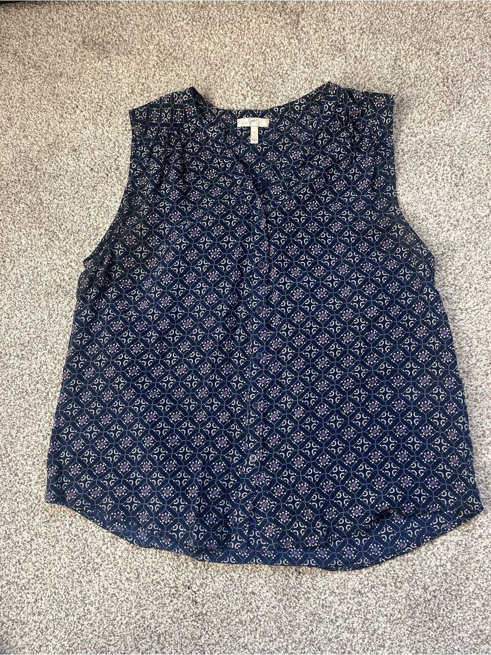 Joie Navy Printed Sleeveless Camisole
